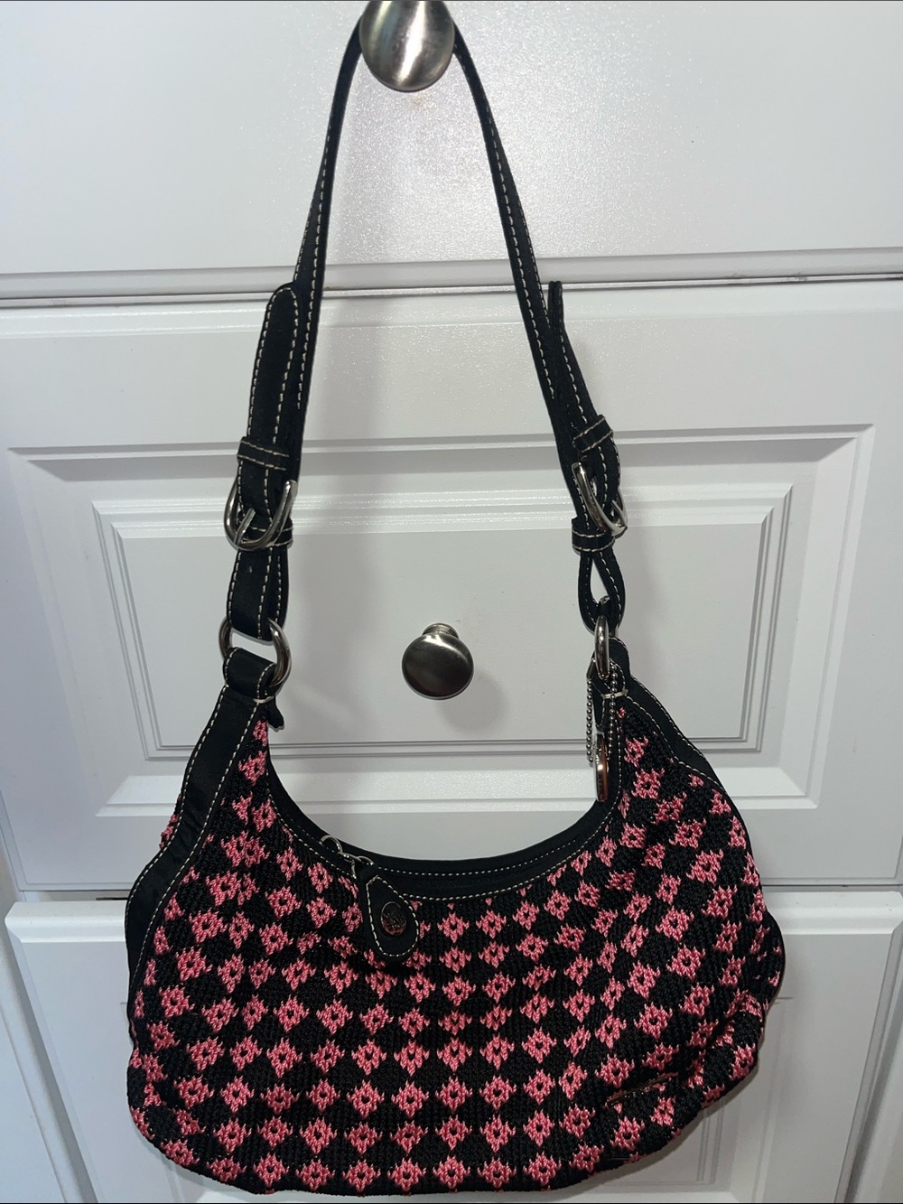 The Sak Black and Pink Patterned Shoulder Bag